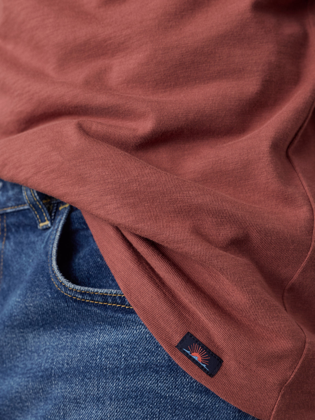 Sunwashed Regenerative Tee - Sunset Red
