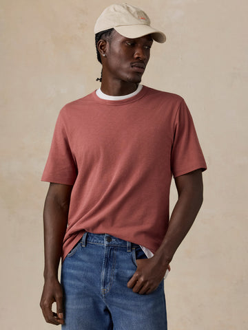 Sunwashed Regenerative Tee - Sunset Red