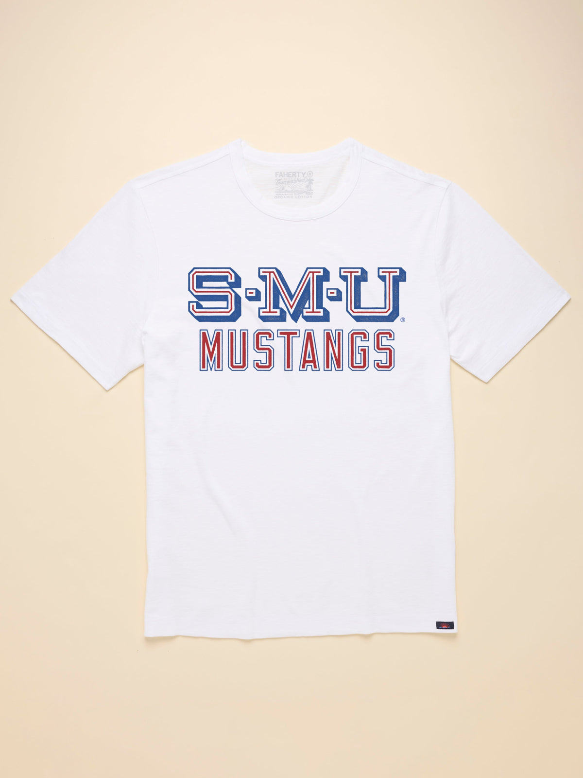 Southern Methodist University Sunwashed Regenerative Pocket Tee - White