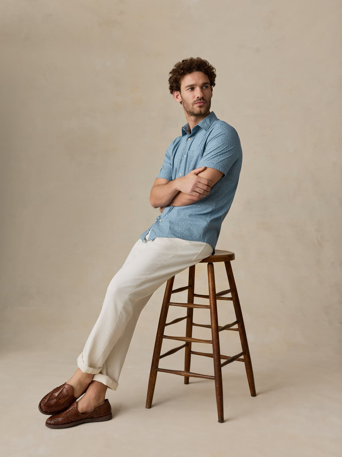 Short-Sleeve Movement Monterey Shirt - Teal Grove Foliage
