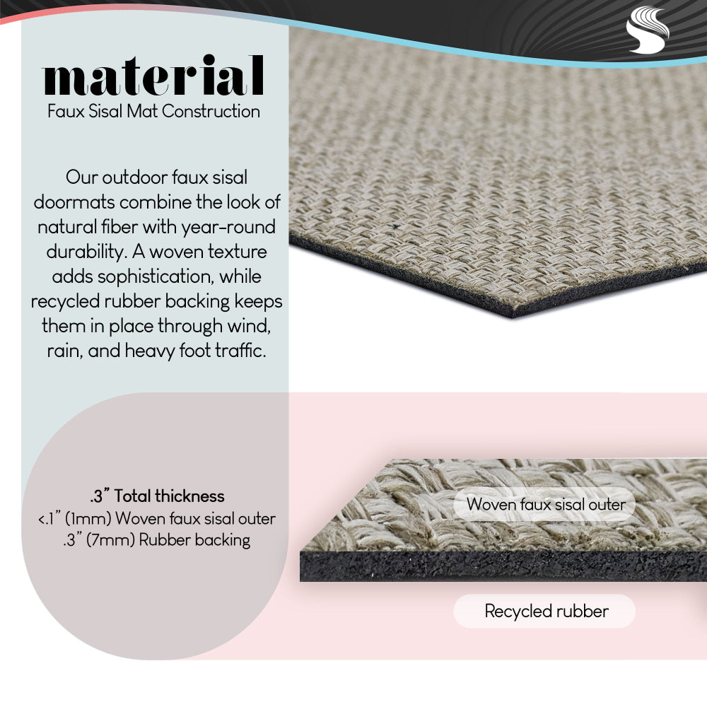 CAD Designs | Welcome To Ranch Entry Faux Sisal Door Mat