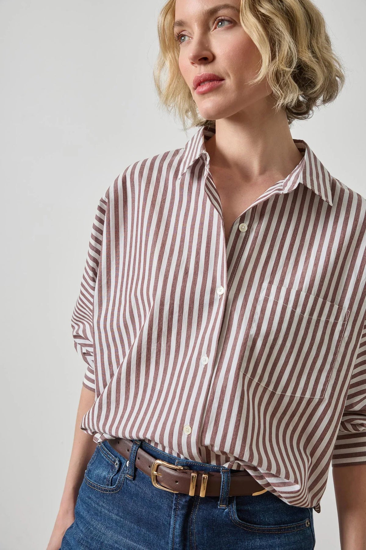 DOLMAN SLEEVE BUTTON DOWN SHIRT