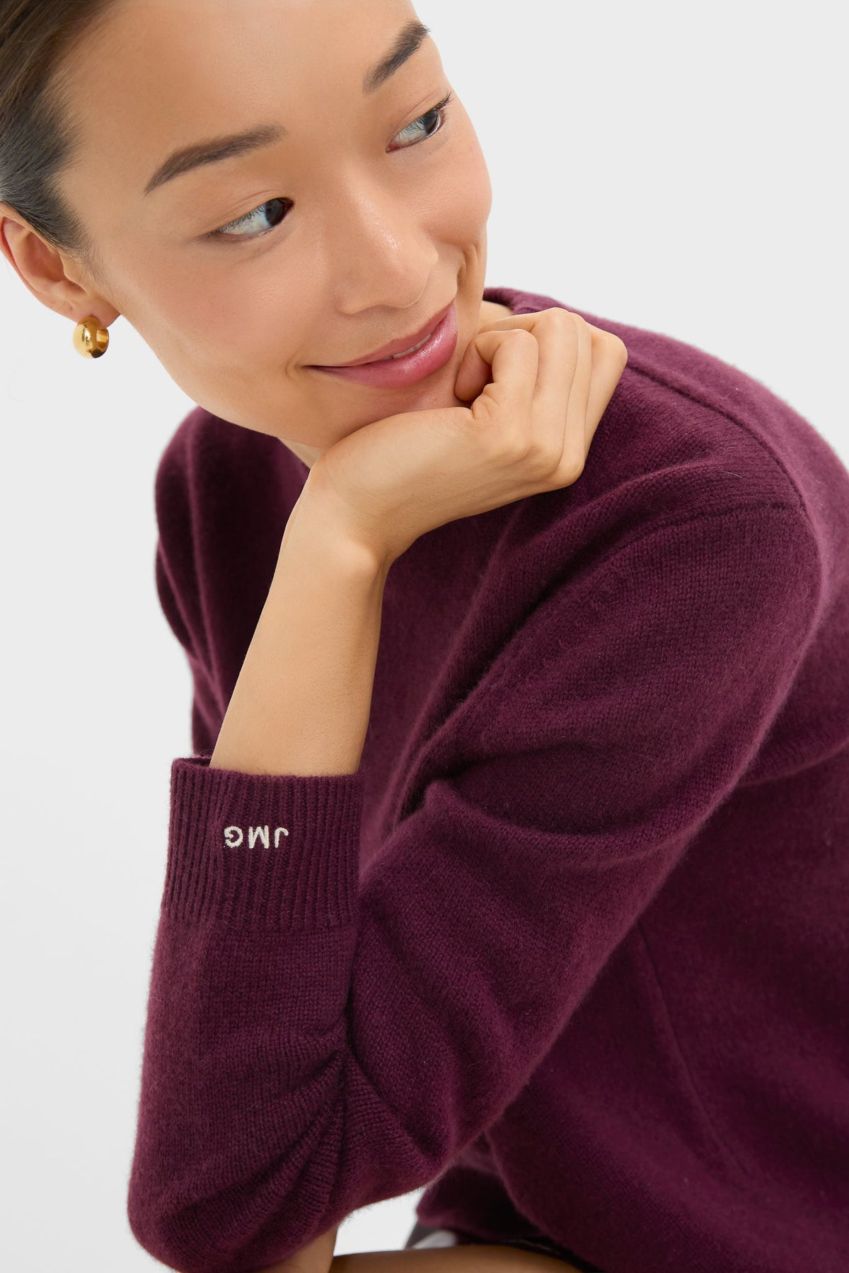 Winetasting Cashmere Bodie Boyfriend Crewneck