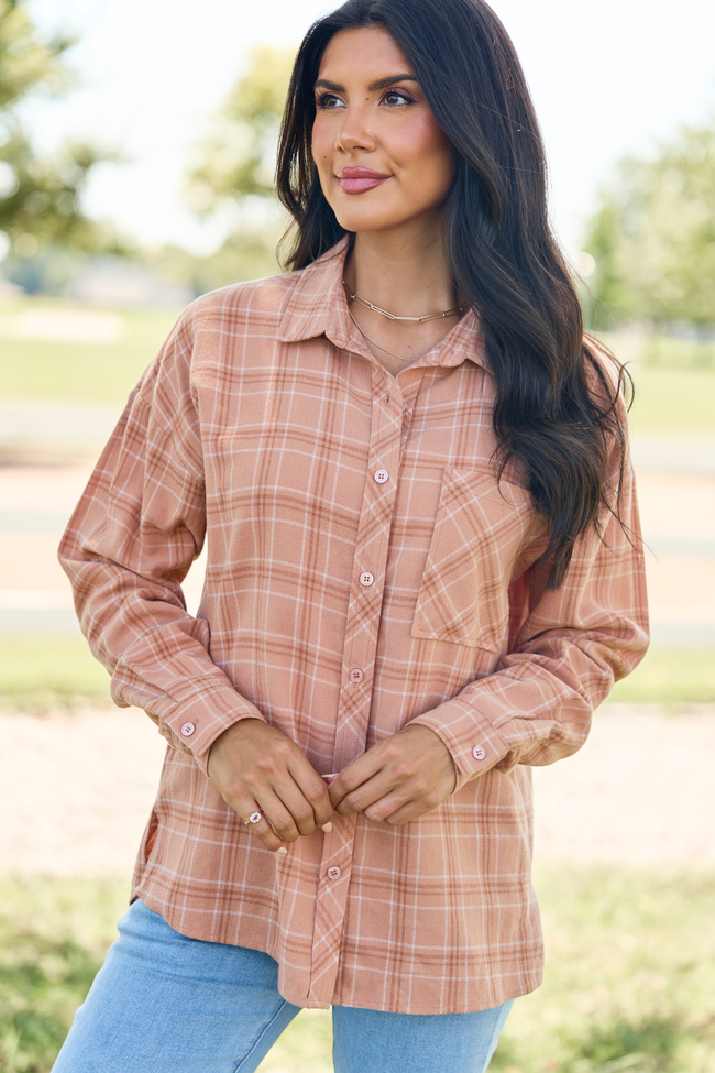 Made Me Realize Plaid Flannel Copper