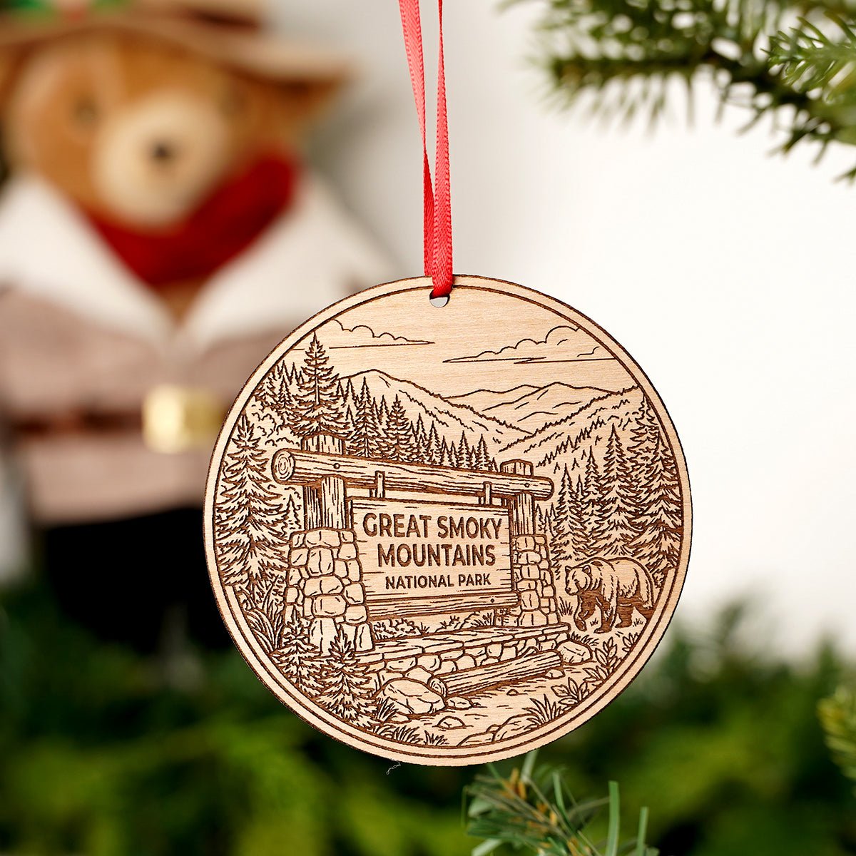Smoky Mountain National Park Sign Ornament