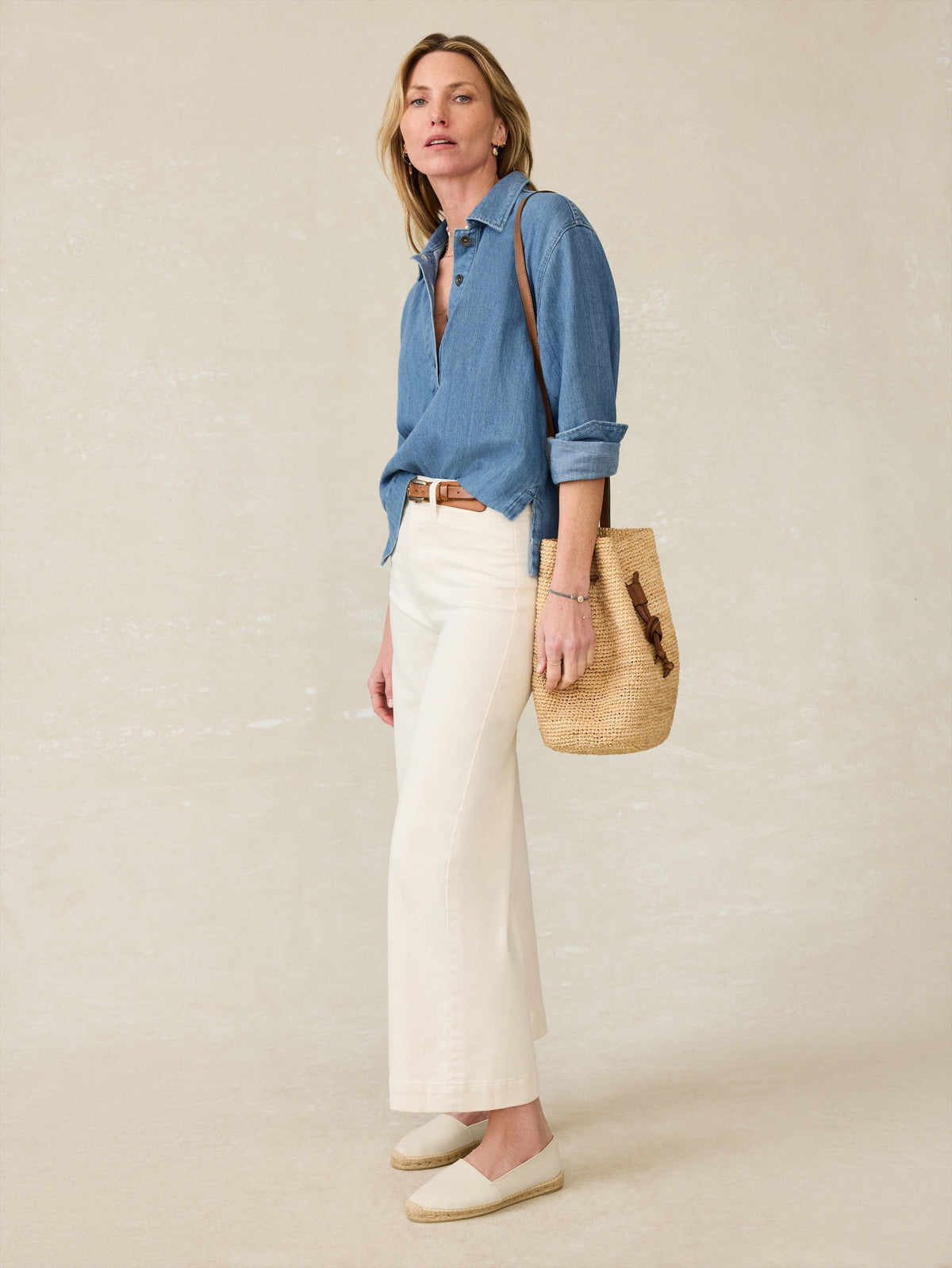 Raffia Drawstring Bucket Bag - Natural