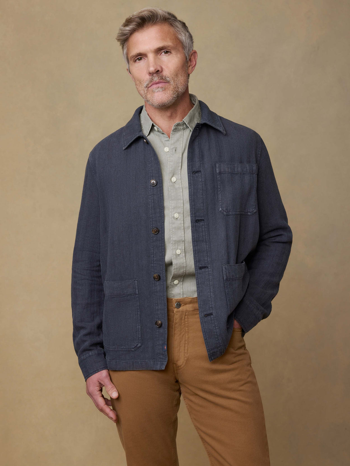 Herringbone Studio Jacket - Polar Night Herringbone