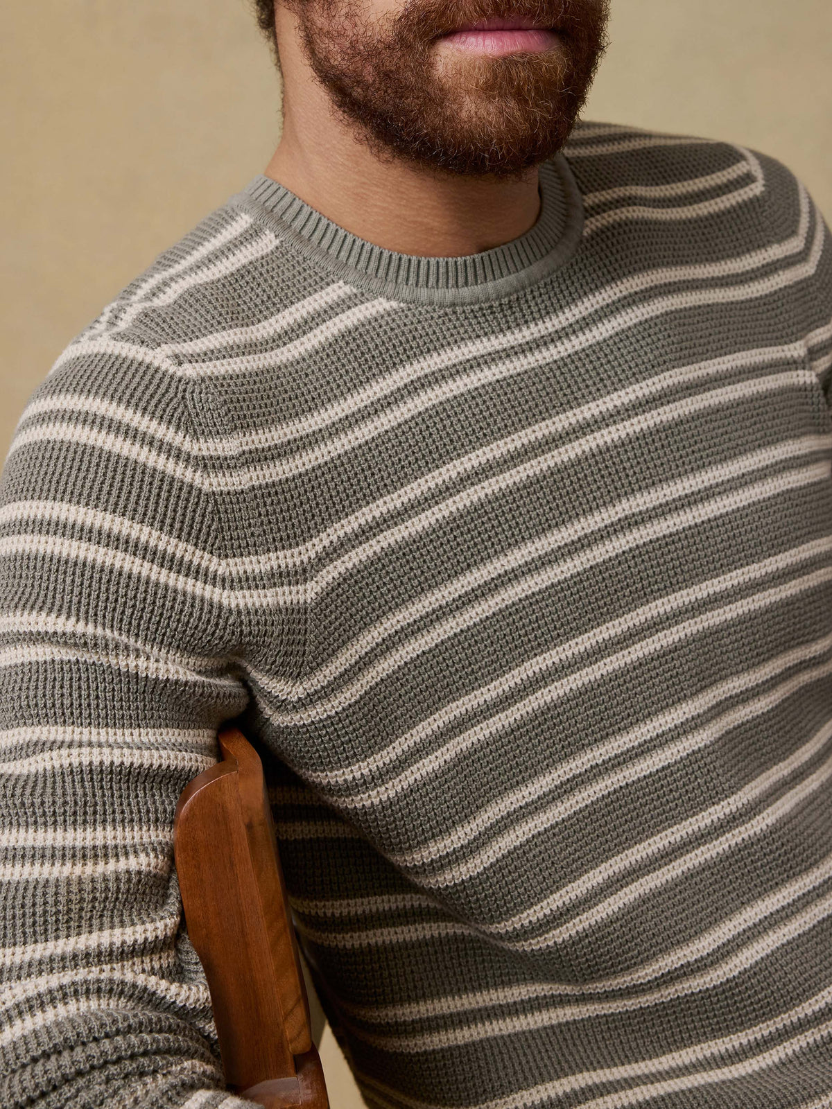 Sunwashed Crewneck Sweater - Sage Shore Stripe