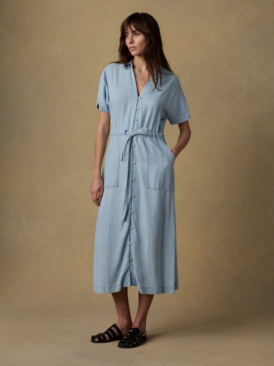 Tried & True Oakley Midi Dress - Arctic Sea Wash