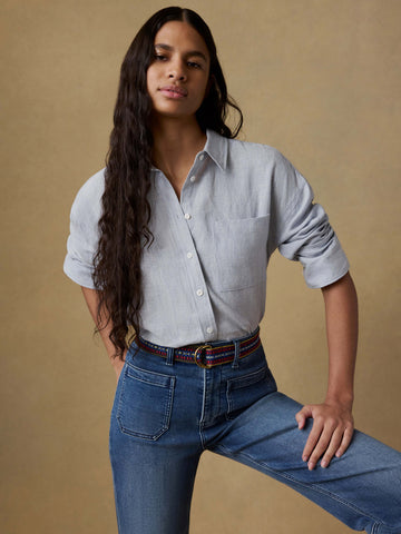 Laguna Linen Relaxed Shirt - Blue Fog