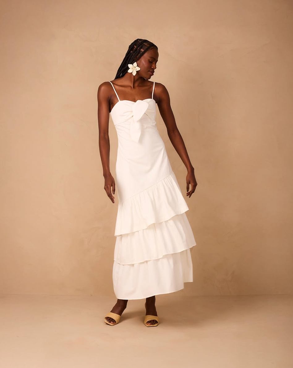 RUFFLED COTTON DRESS