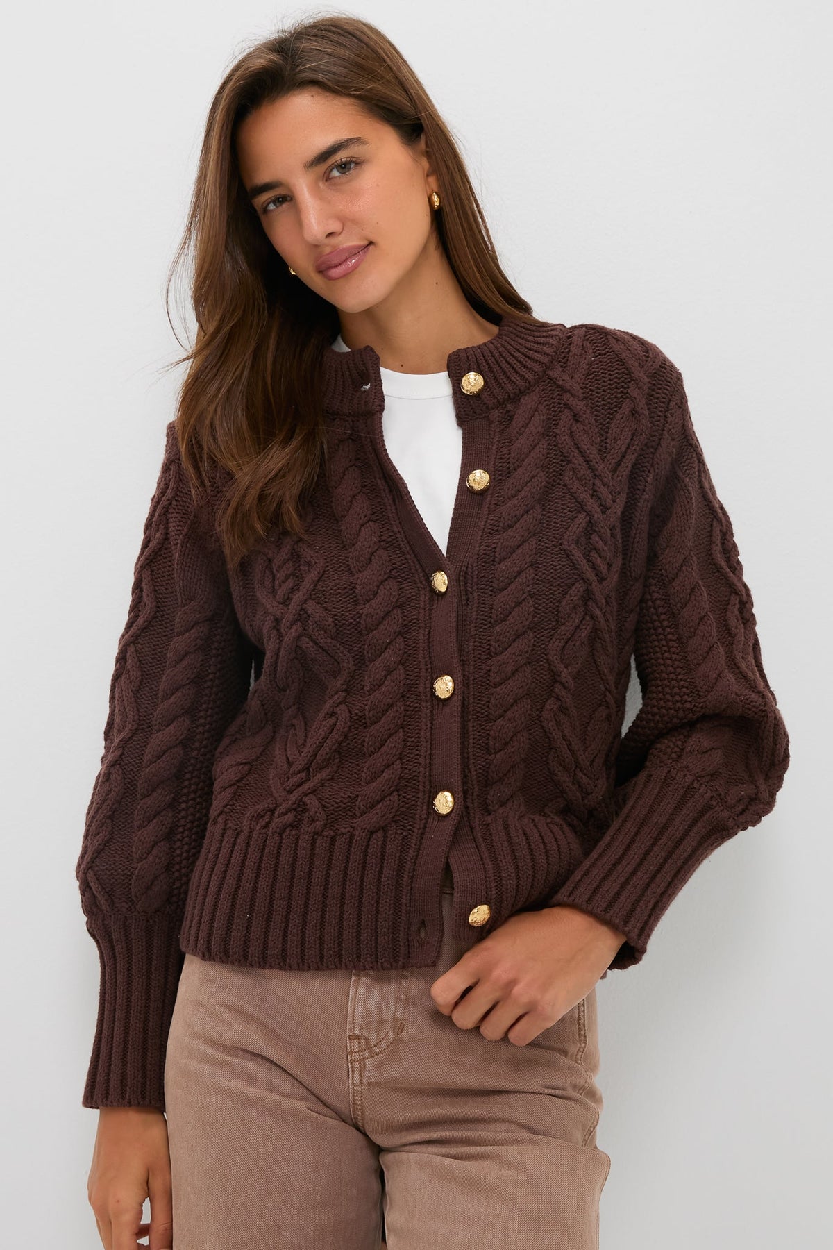 Brown Cotton Colette Cardigan