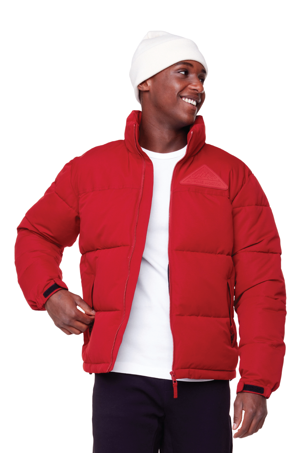 TUKTUT | MEN'S VEGAN DOWN (RECYCLED) PUFFER JACKET, DEEP RED