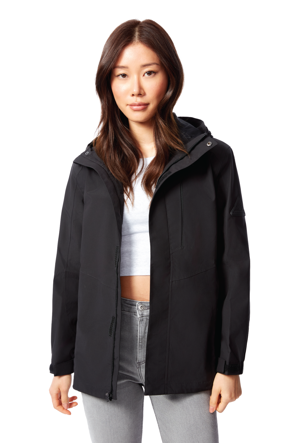 TAHSIS | WOMEN'S WATERPROOF RAIN JACKET, BLACK