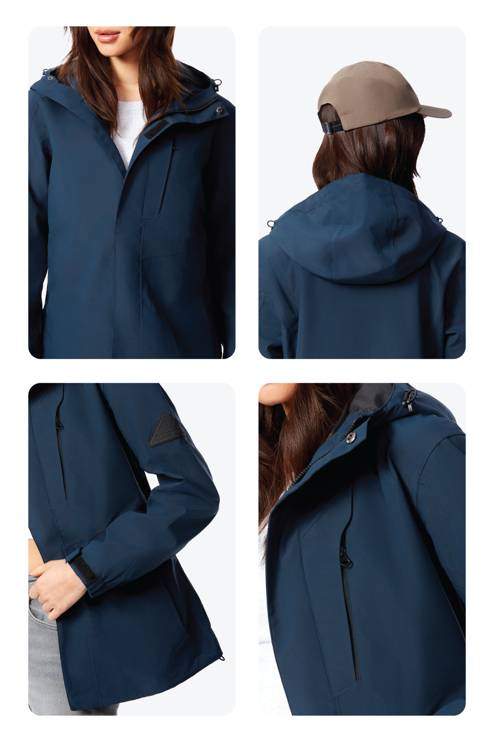 TAHSIS | WOMEN'S WATERPROOF RAIN JACKET, NAVY