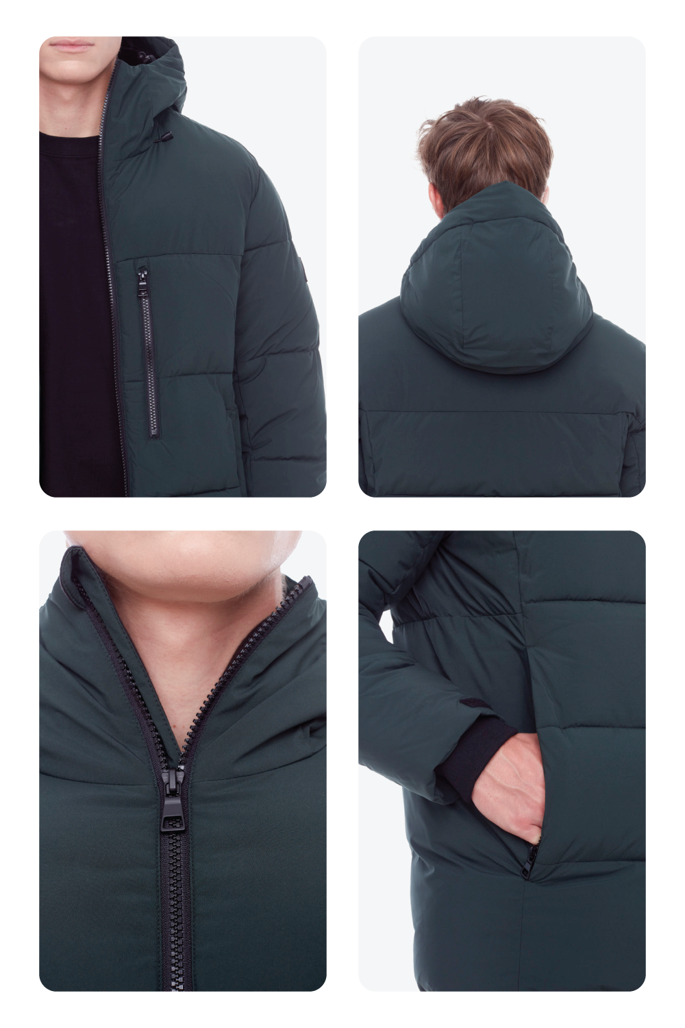 BANFF | MEN'S VEGAN DOWN (RECYCLED) PUFFER JACKET, DEEP GREEN