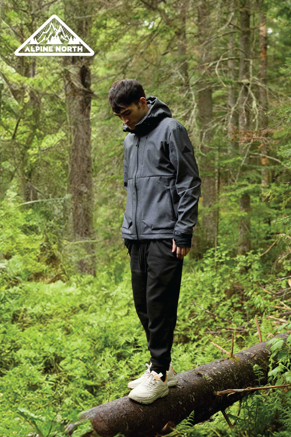 TOFINO | MEN'S FLEECE LINED WATER-REPELLENT SOFTSHELL JACKET, DARK GREY