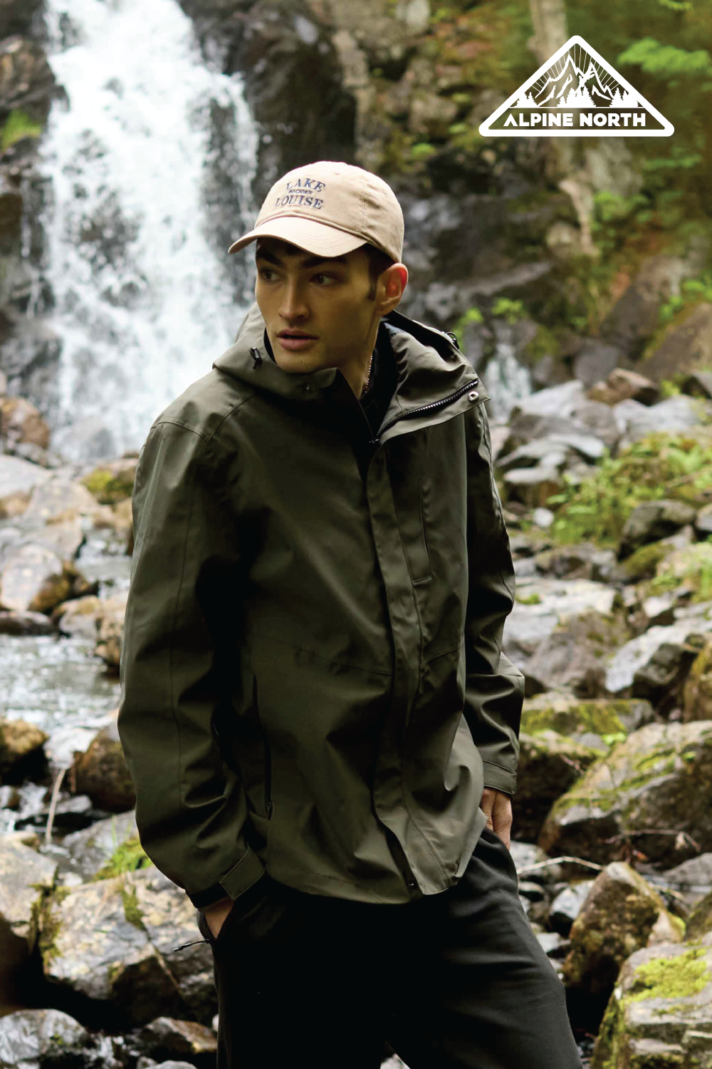 HUDSON | MEN'S RAIN JACKET, DARK OLIVE