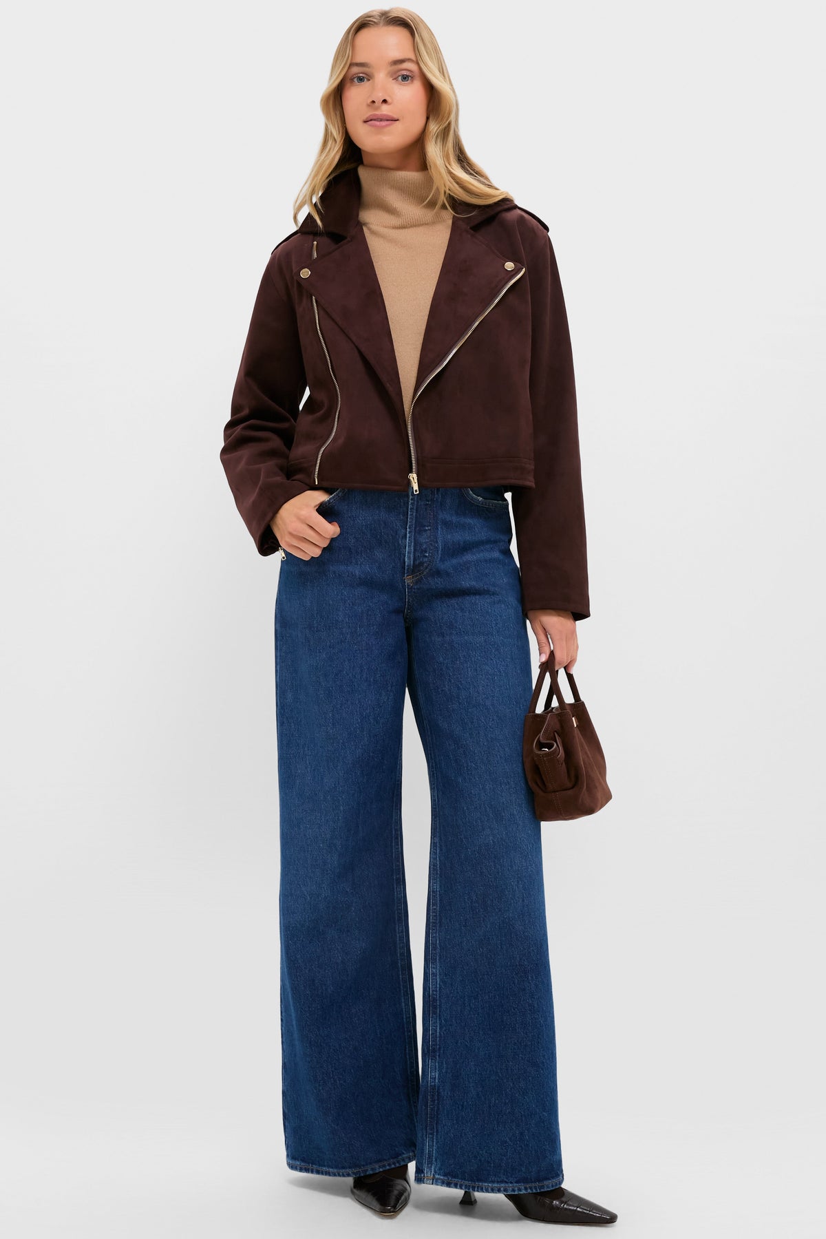 Chocolate Faux Suede Bristol Jacket