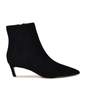 Brite Kitten Heel Ankle Leather Booties
