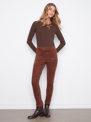 Corduroy Jogger Pants - Chocolate