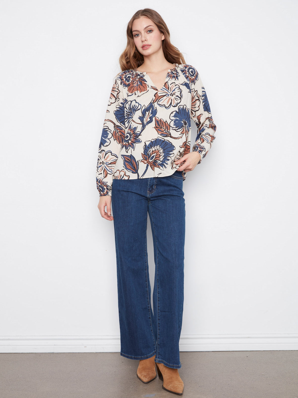 Printed Popover Blouse - Fantasy