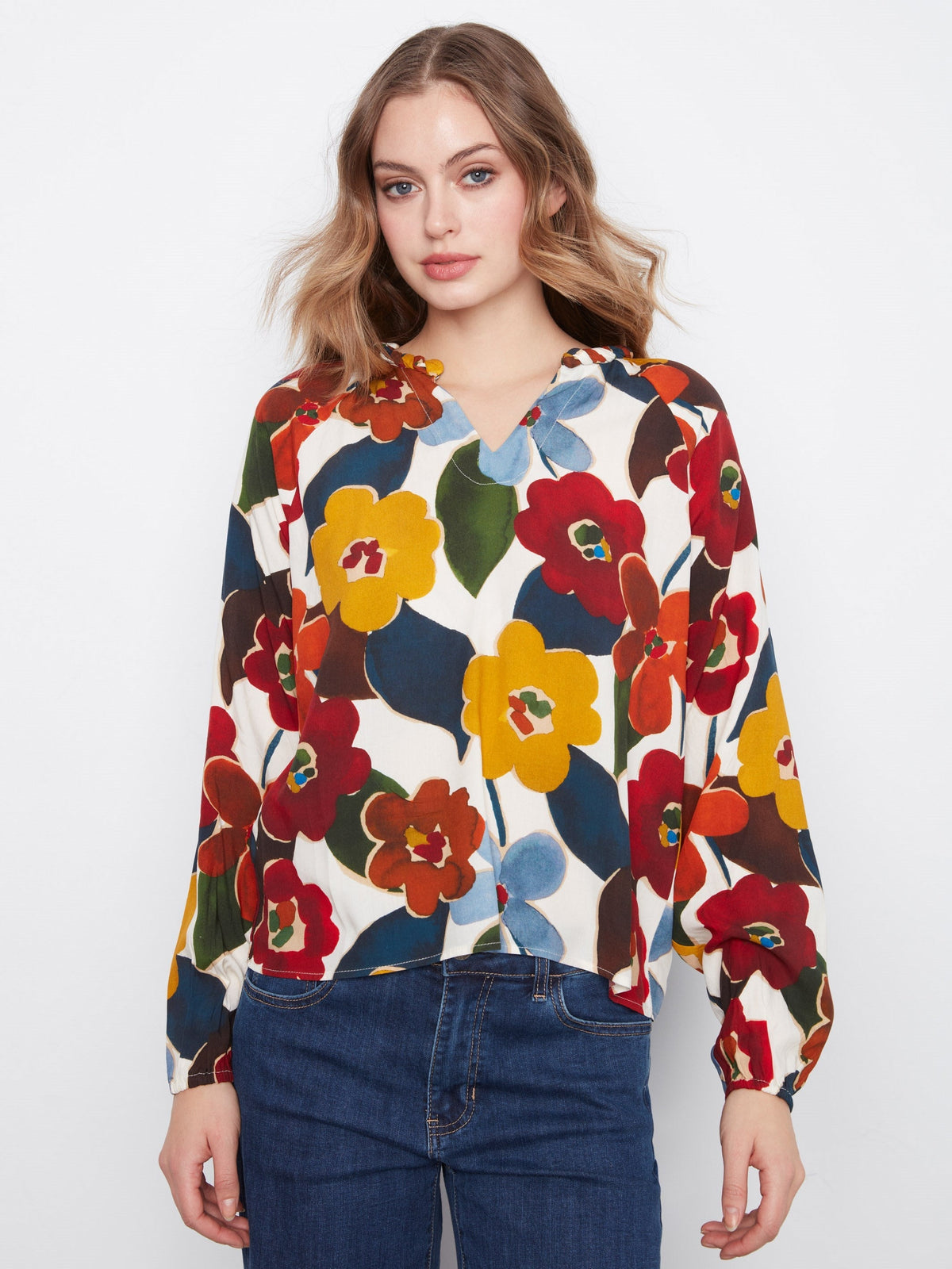 Printed Popover Blouse - Jazzy