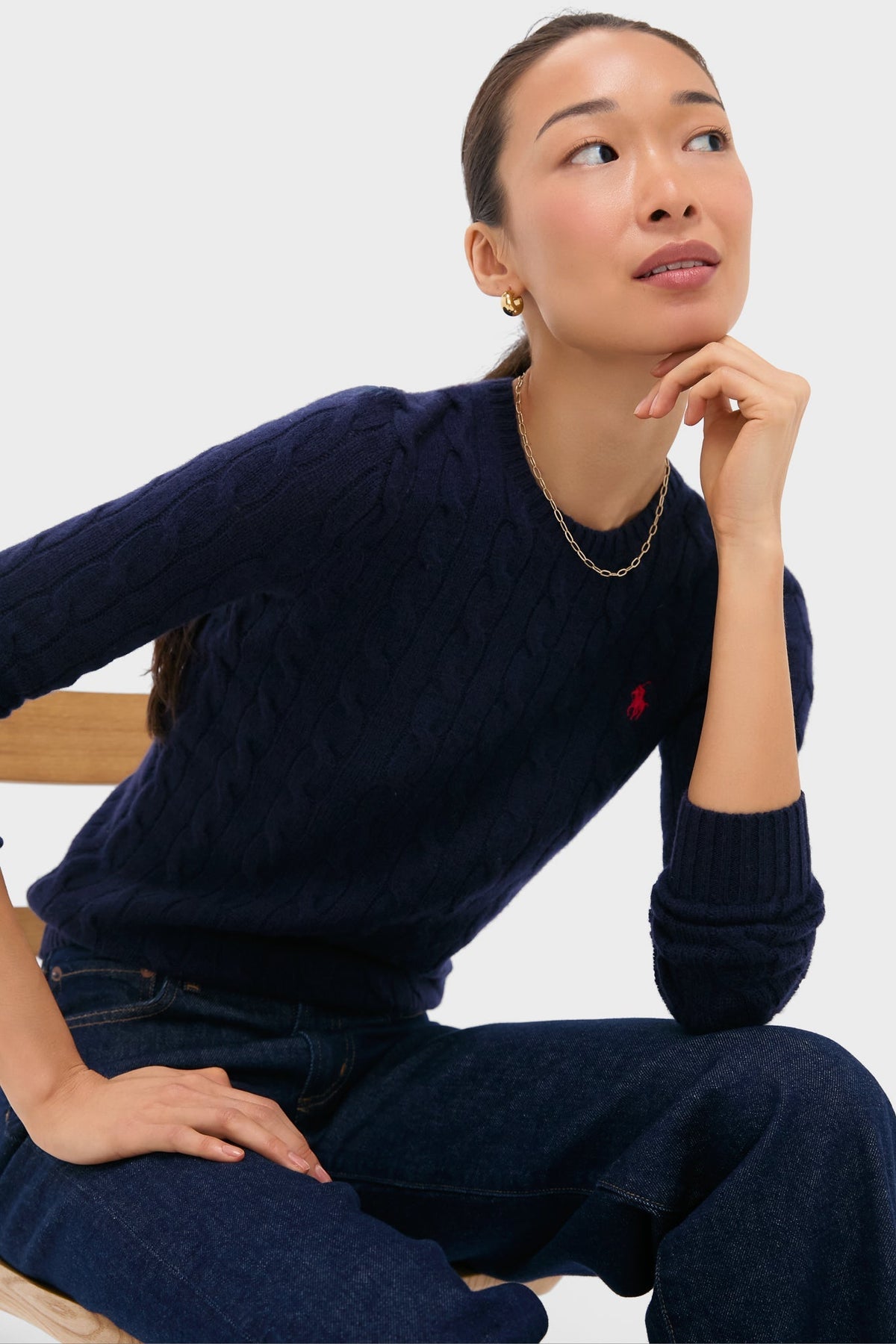 Navy Juliana Longsleeve Pullover
