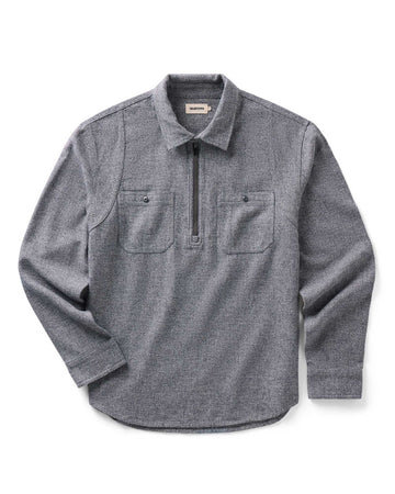 The Tiller Half Zip in Greyscale Hemp Jaspe