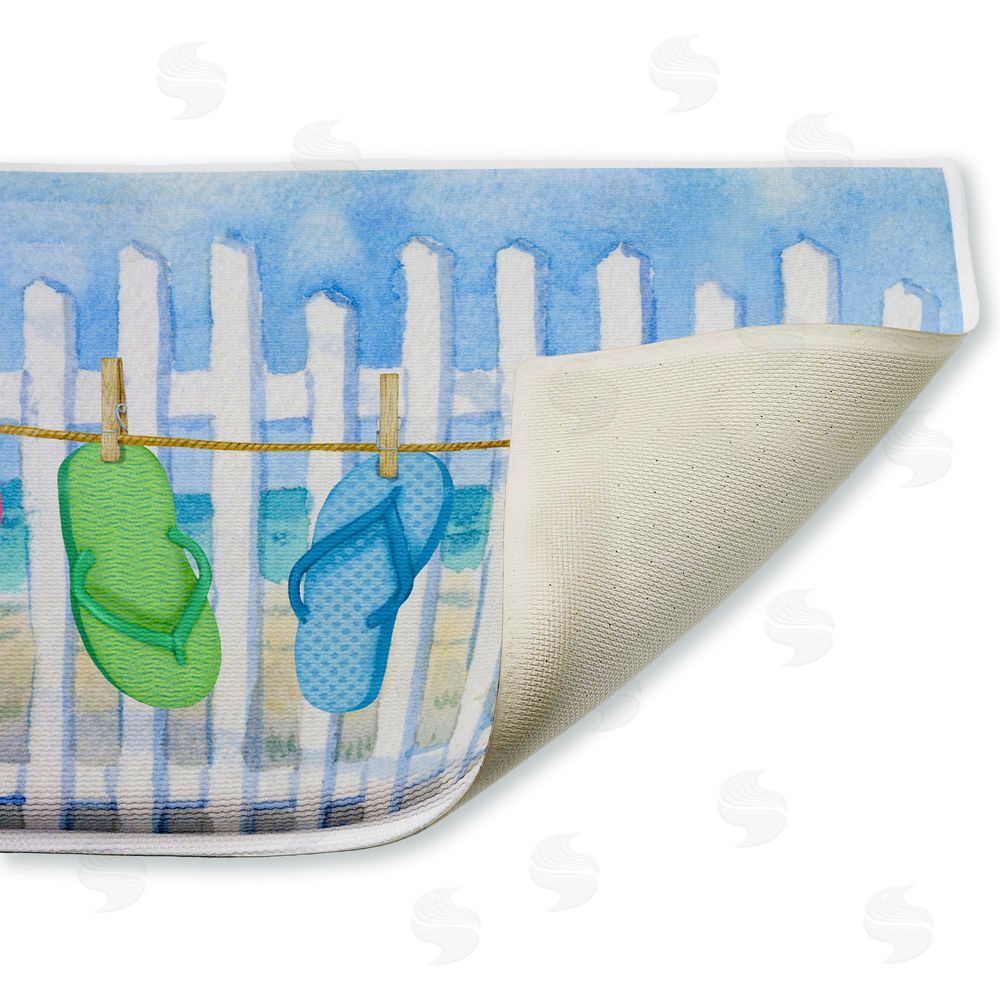 Paul Brent | Flip Flop Summer Clothesline Plush Bath Mat