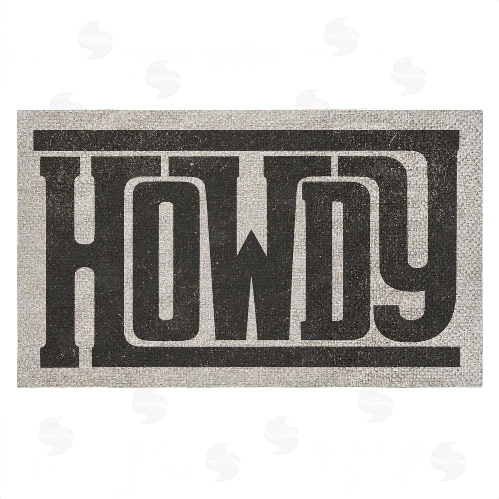 Sisi and Seb | Bold Western Howdy Greeting Faux Sisal Door Mat