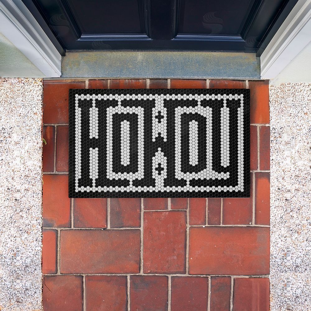 Lettered and Lined | Western Greeting Howdy Black Non-Woven Door Mat