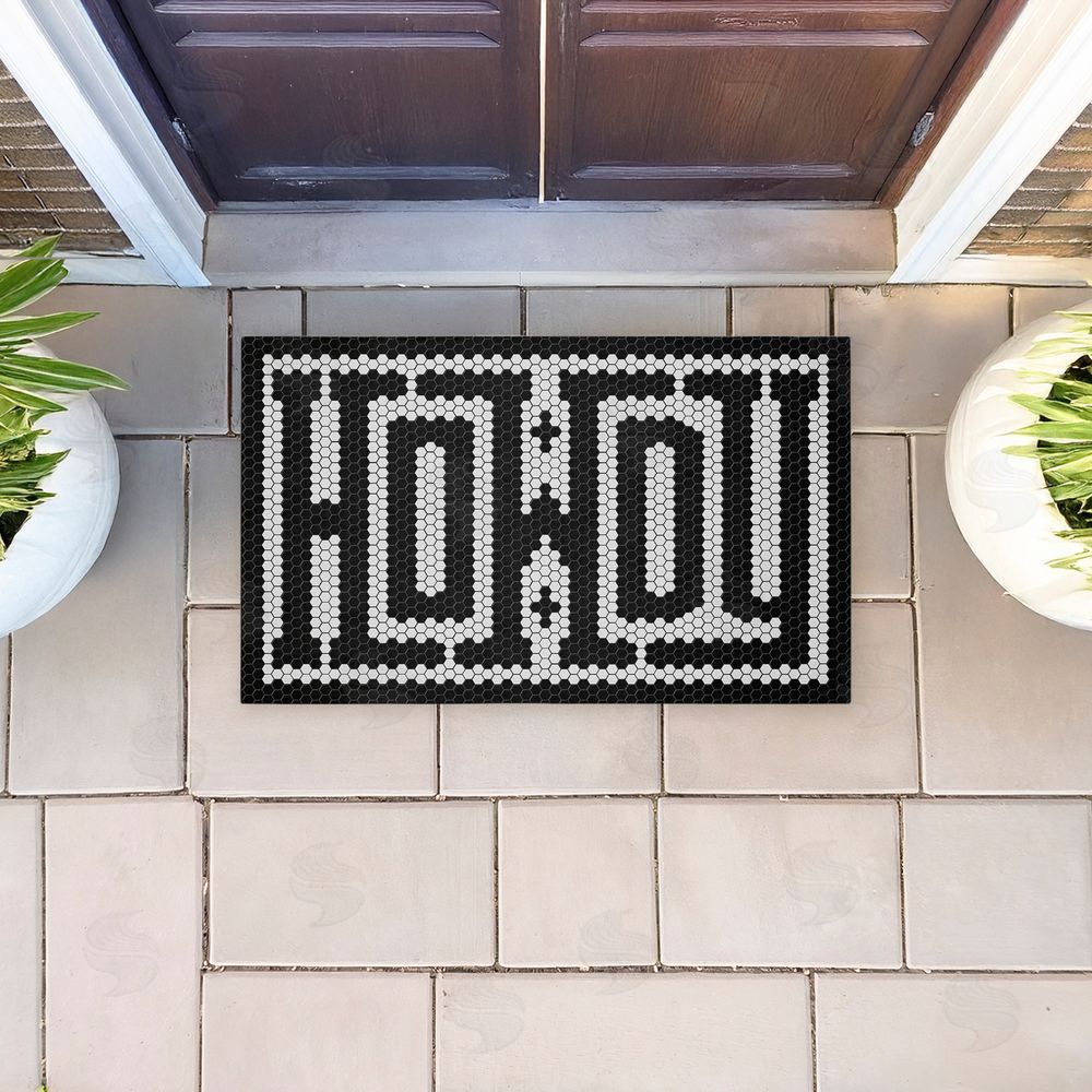 Lettered and Lined | Western Greeting Howdy Black Non-Woven Door Mat