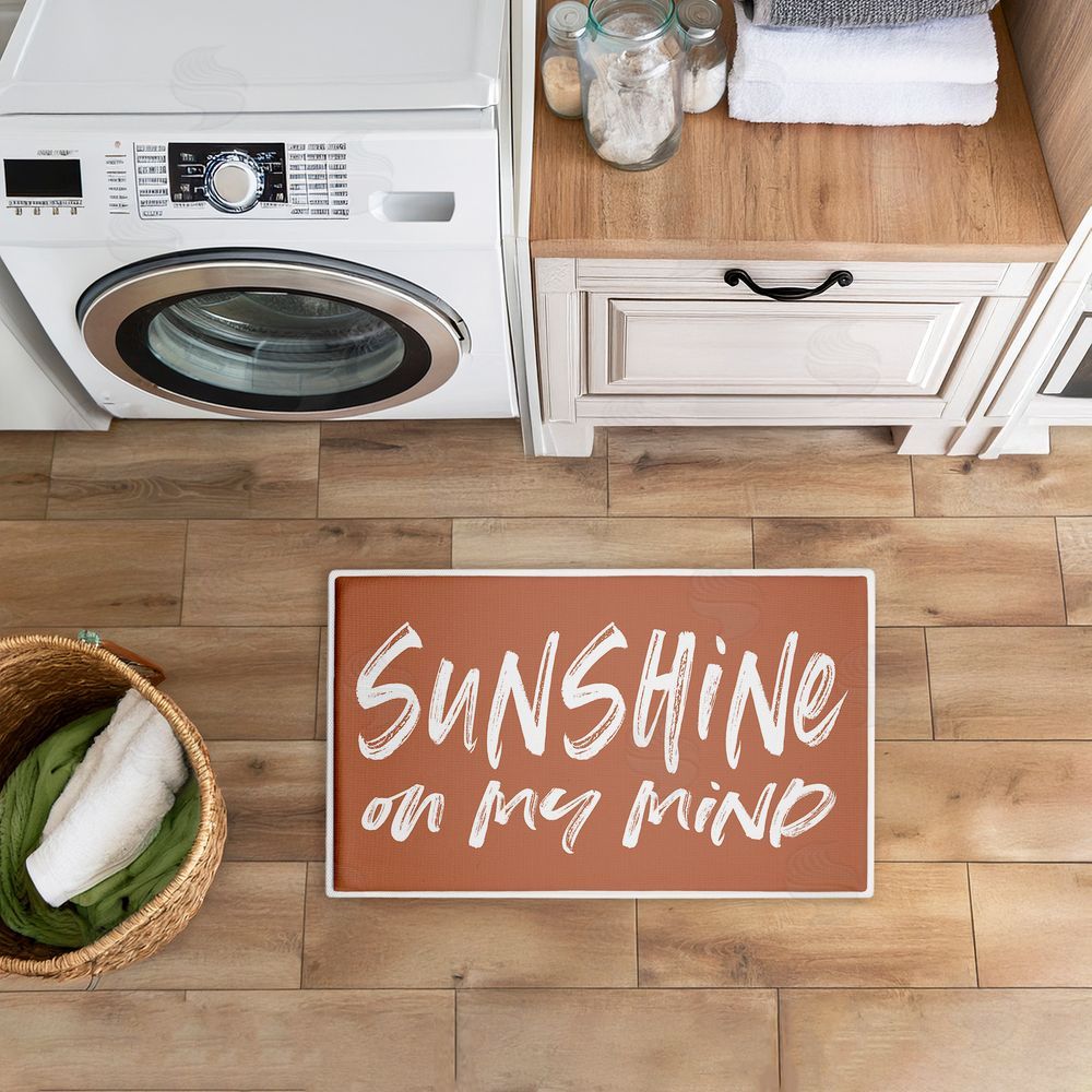 Lettered and Lined | Tan Sunshine On My Mind Plush Bath Mat
