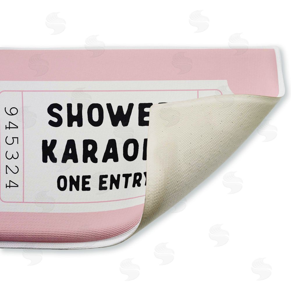 Lettered and Lined | Shower Karaoke Pink Plush Bath Mat