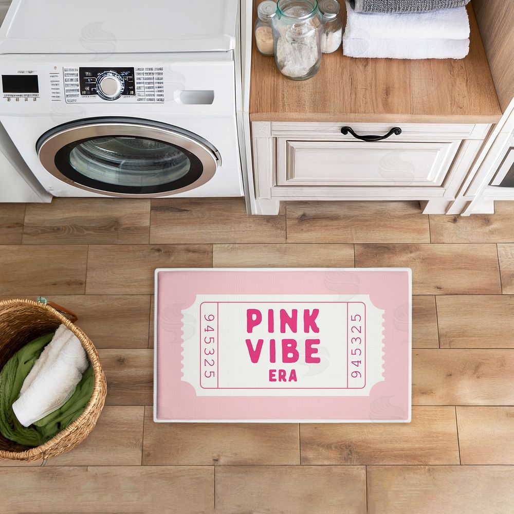 Lettered and Lined | Pink Vibe Era Ticket Plush Bath Mat