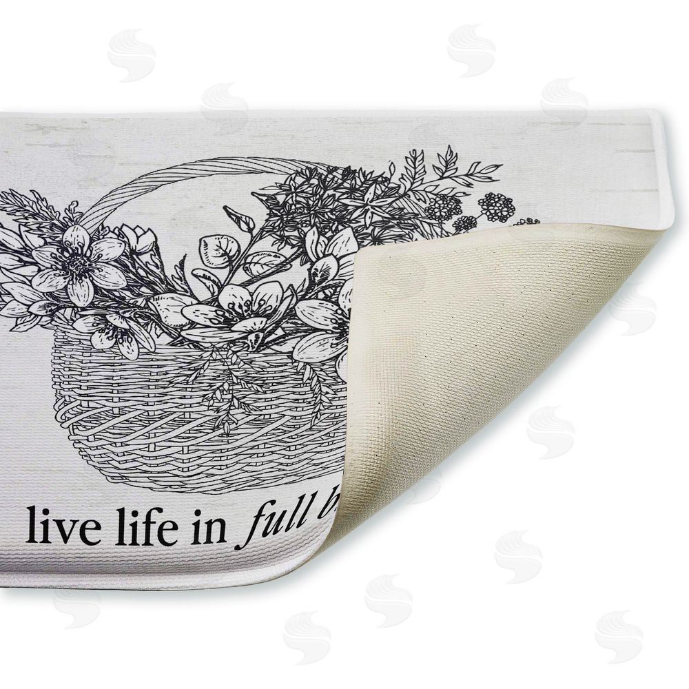 Lettered and Lined | Vintage Live Life In Full Bloom Plush Bath Mat