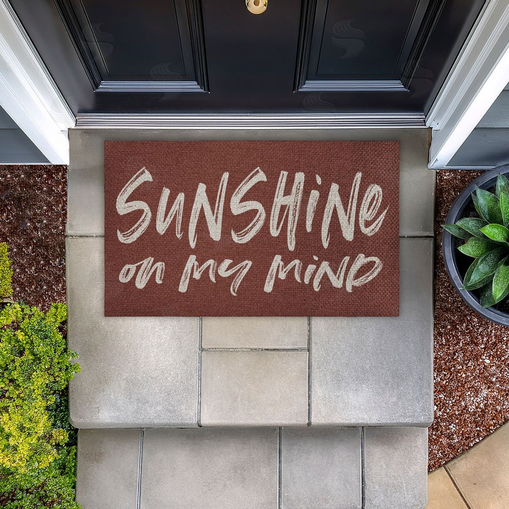 Lettered and Lined | Brown Sunshine On My Mind Faux Sisal Door Mat