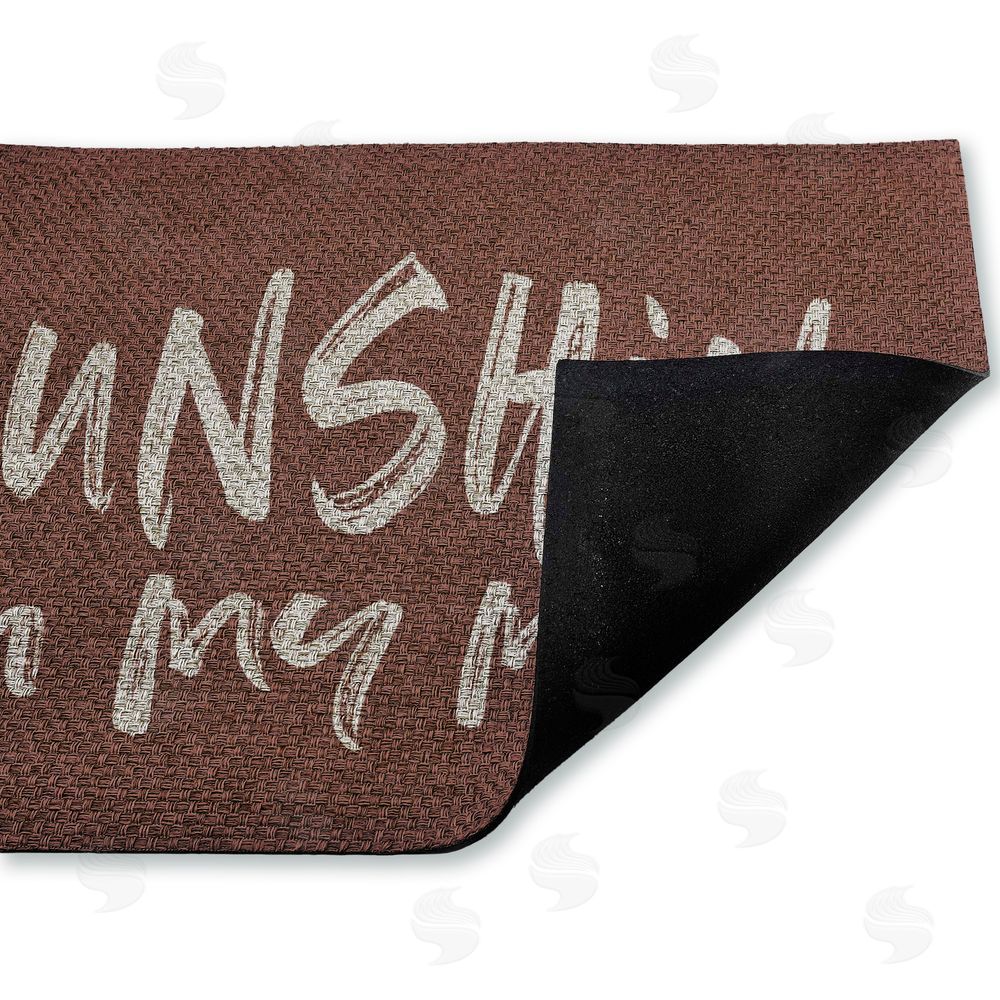 Lettered and Lined | Brown Sunshine On My Mind Faux Sisal Door Mat
