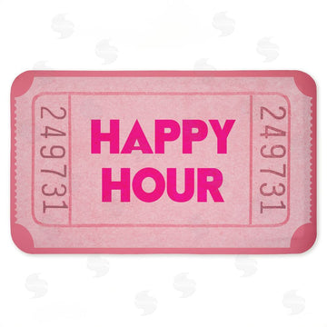 Stupell Studio | Pink Happy Hour Ticket Anti-Fatigue Mat
