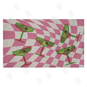 Stupell Studio | Bright Retro Cocktail Glasses Faux Sisal Door Mat