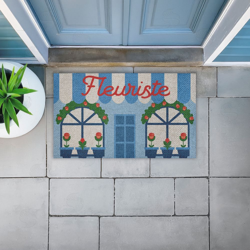 Stupell Studio | Florist Shop Storefront Faux Sisal Door Mat