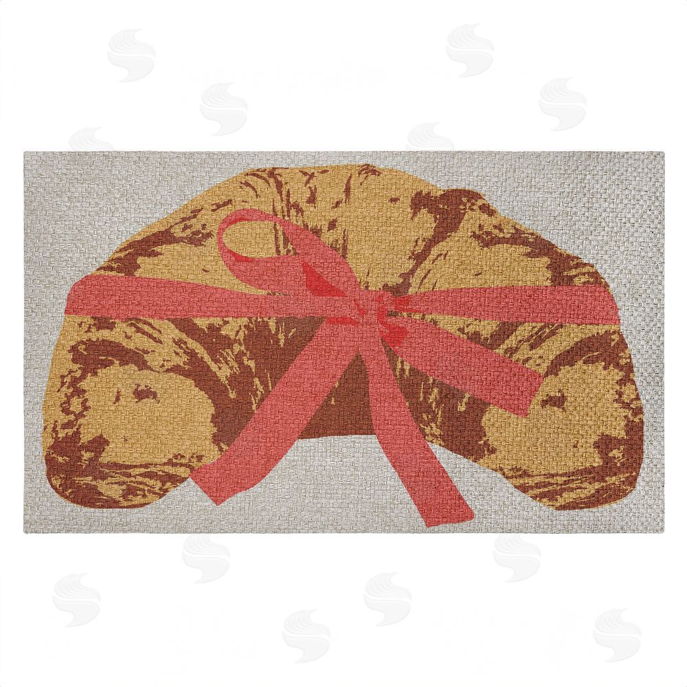Stupell Studio | Bakery Croissant with Ribbon Faux Sisal Door Mat