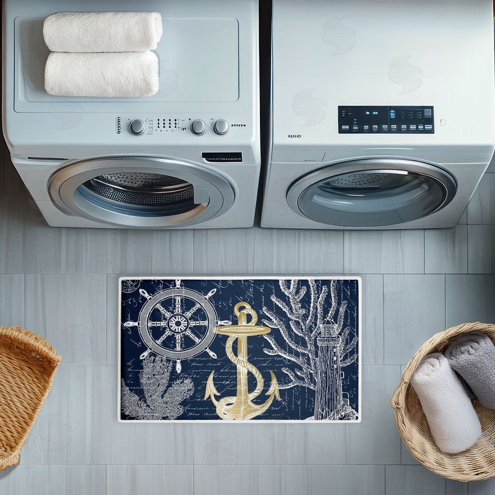 Kim Allen | Vintage Nautical Sea Letters Plush Bath Mat