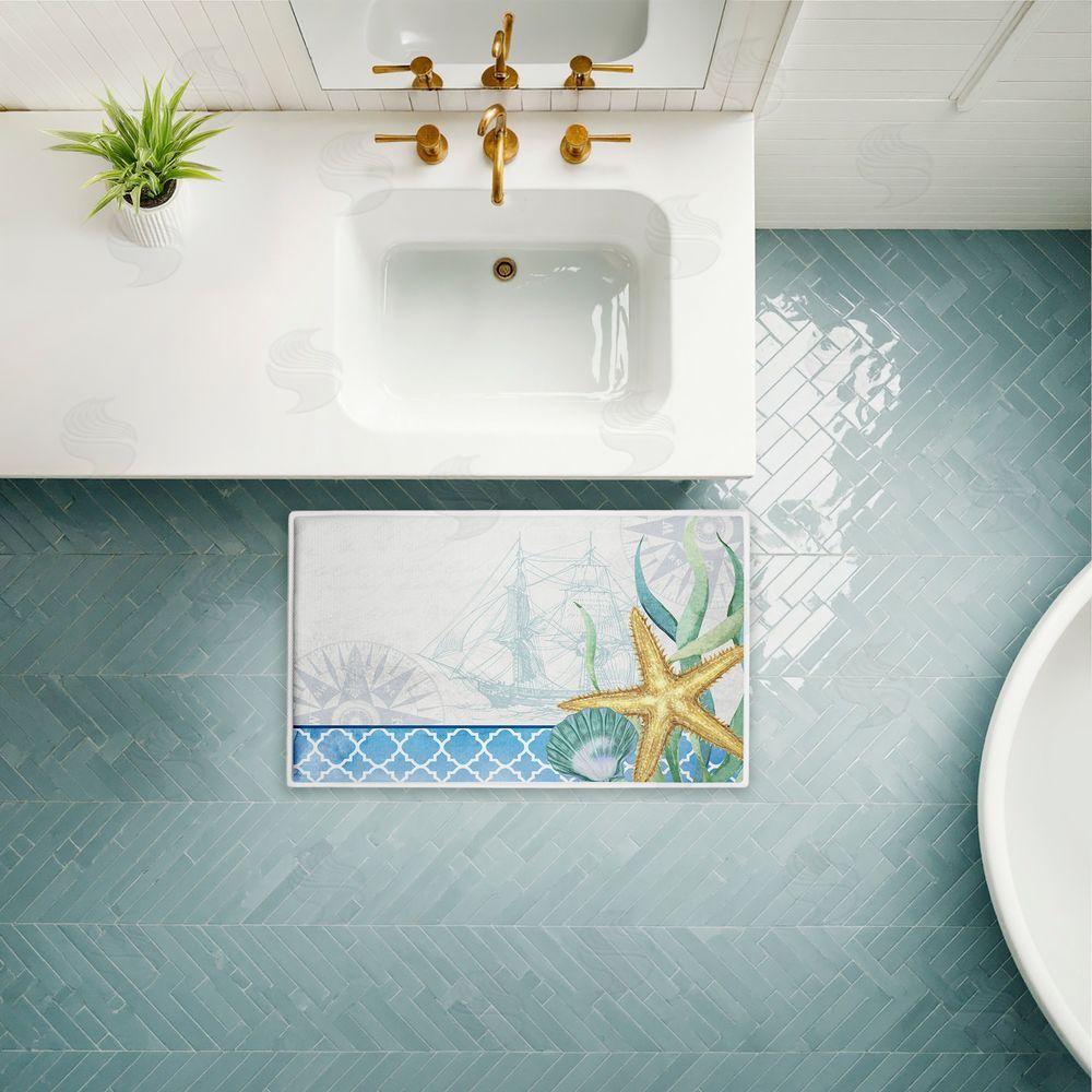 Kim Allen | Bayside Sea Life & Ship Plush Bath Mat
