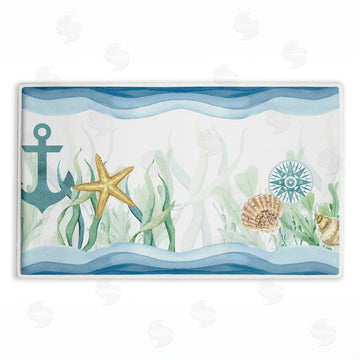 Kim Allen | Bayside Sea Life & Waves Plush Bath Mat