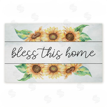Kim Allen | Bless This Home Sunflowers Non-Woven Door Mat