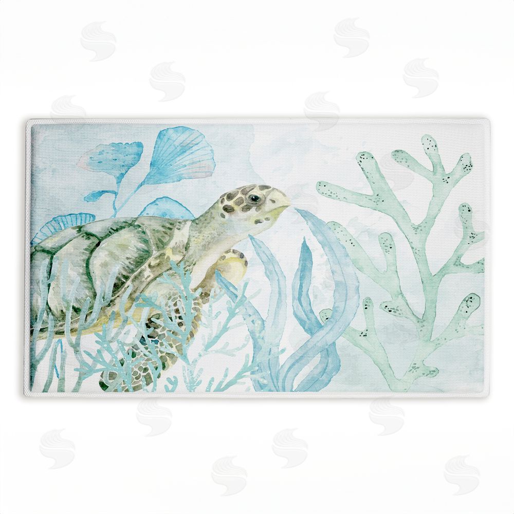 Kim Allen | Turtle In The Sea Plush Bath Mat