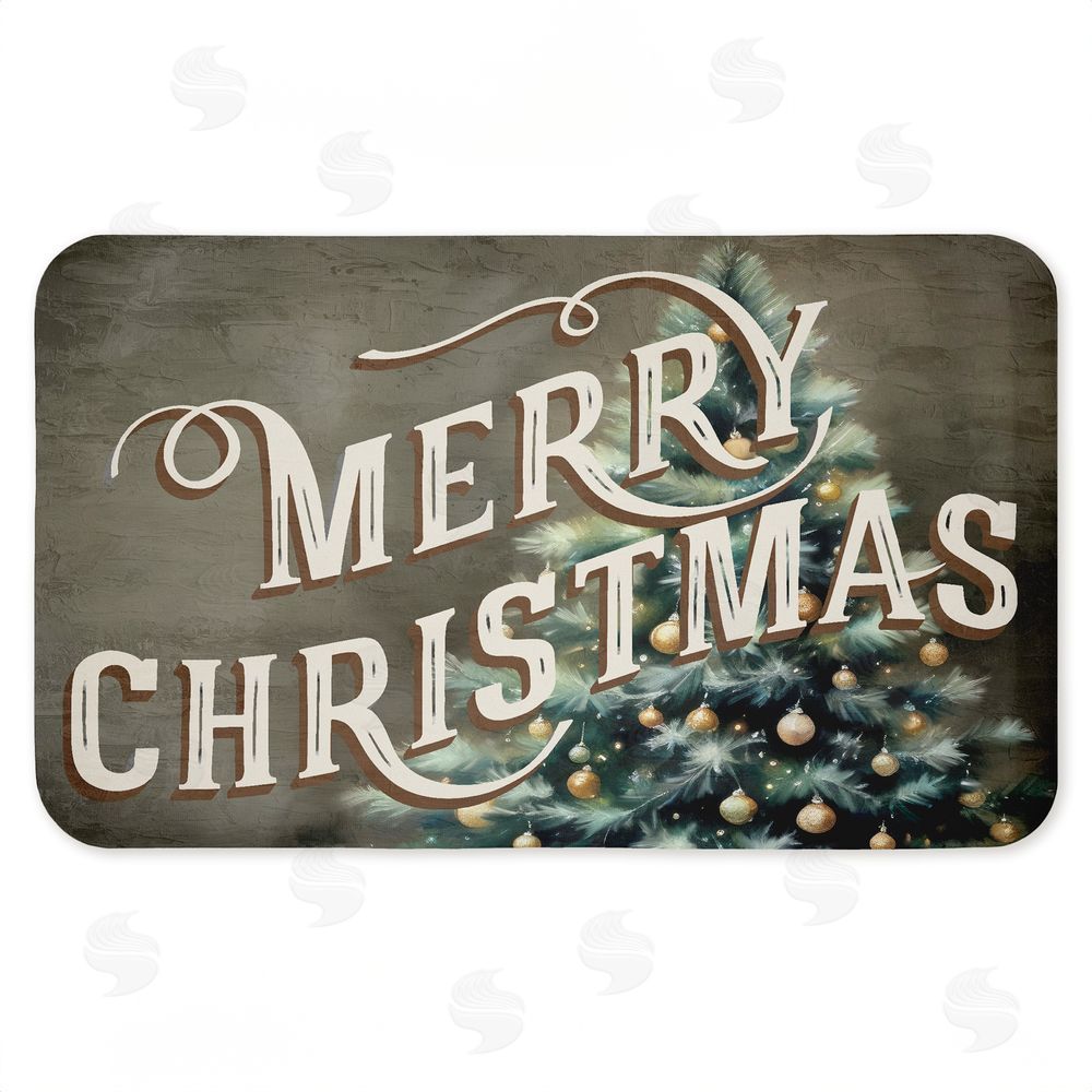 Kim Allen | Vintage Merry Christmas Greeting Anti-Fatigue Mat