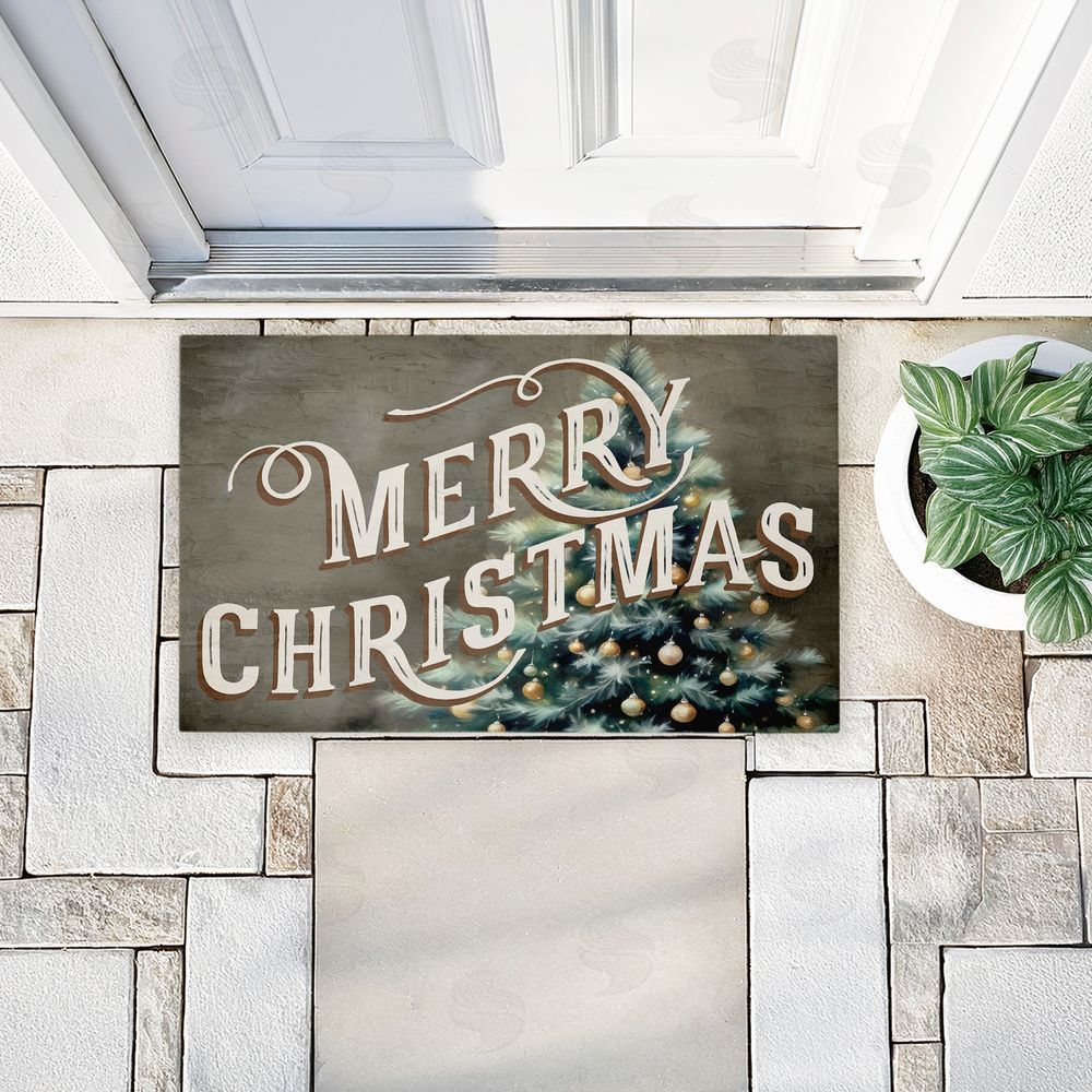 Kim Allen | Vintage Merry Christmas Greeting Non-Woven Door Mat